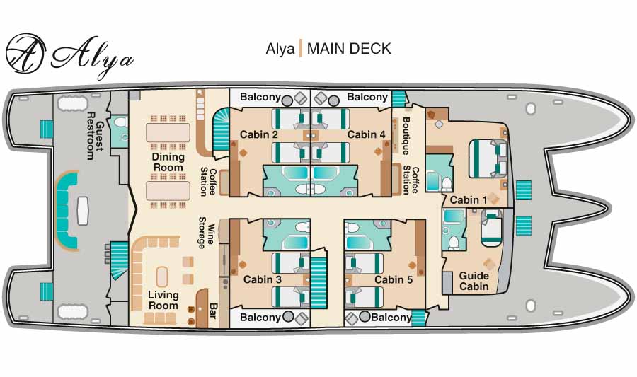Maindeck and  Lower Deck - Alya Cruise