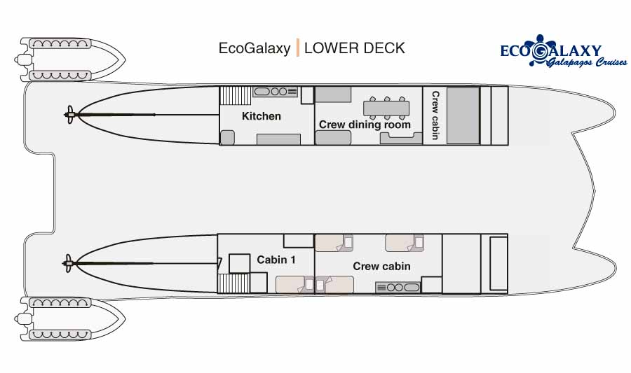 Maindeck and  Lower Deck - Ecogalaxy Catamaran